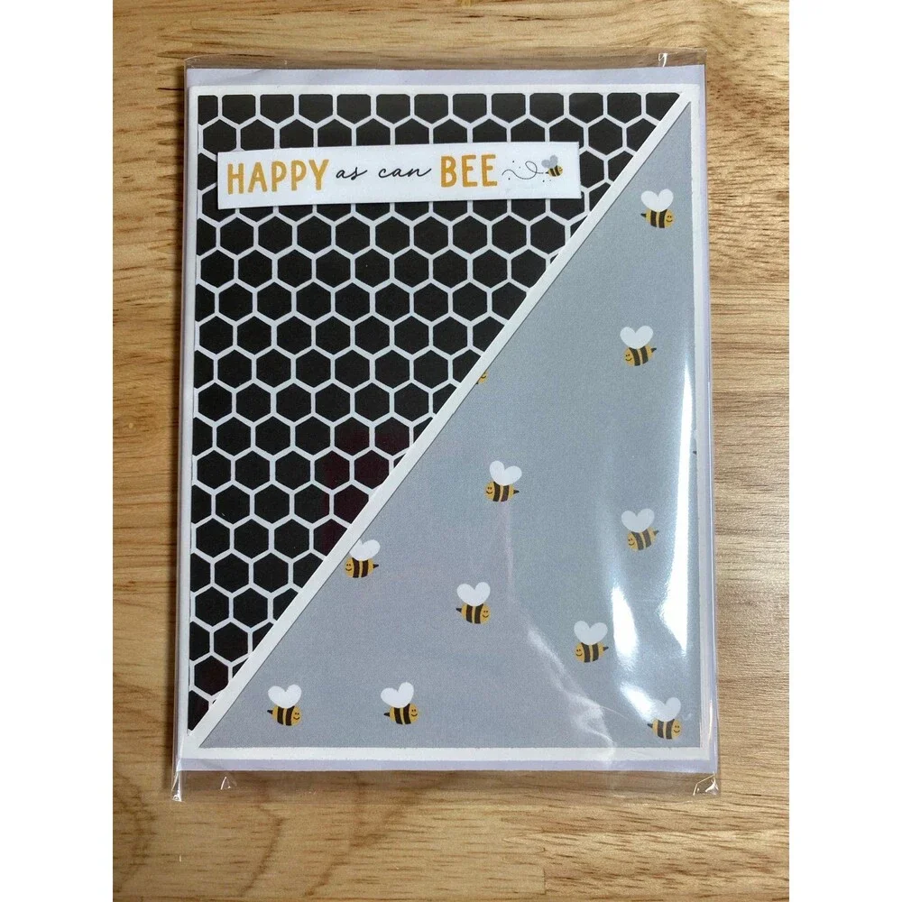 Bee Greeting Card - Handmade A2 Card – All Occasion Blank Card